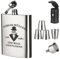 polar-effekt 7-TLG. Edelstahl Flachmann Geschenk-Set mit Gravur - Schnapsflasche 195ml mit Trichter und 4 Becher - Geschenk-Idee für Männer zum Geburtstag - Motiv a Gentleman