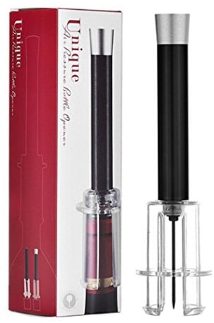 PHOEWON Tire Bouchon, Un Tire-Bouchon à Pression d'air Cork Pops Out Ouvre Bouteille Décapsuleur Ouvre Bouteille Vin Outils, Vin Accessoire (Noir)