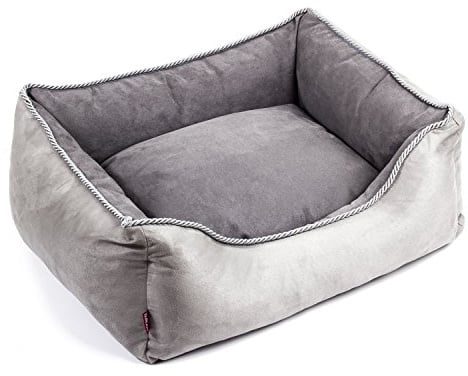 BOUTIQUE ZOO Premium Hundebett | Größe XXL: 111 x 90 x 23 cm | Bett für Hunde | Hundesofa, Hundekissen, Hundeliege | abwaschbar Hundekorb | Farbe: Grau