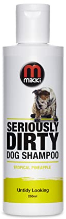 Mikki Seriously Dirty Dog Shampoo, Low Foaming Formula, Easy Rinse, with Aloe Vera, 250 ml, Tropical Pineapple Fragrance
