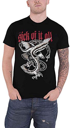 Sick Of It All T Shirt Eagle Band Logo Nue York Punk Nue offiziell Herren