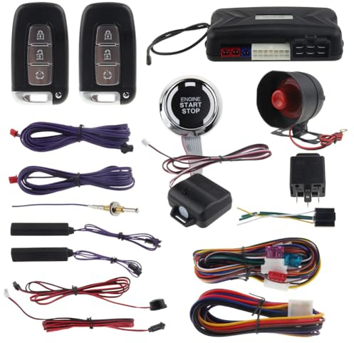 EASYGUARD EC009-K-L PKE Auto-Alarm, Fernstart, schlüsselloser Zugang, Push-Start-Taste, Stoßalarm, Warnung für DC12V Autos