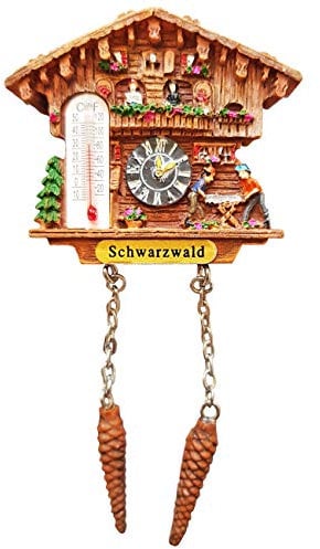 Kuckucksuhr Magnet Polyresin Kühlschrank Wetterhaus - Schwarzwald