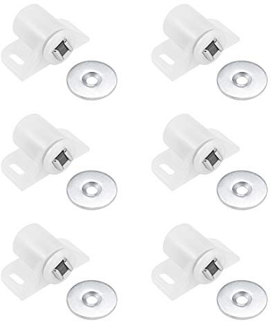 sourcing map Magnetic Latches Catch, Cabinet Door Magnet Latch for Cupboard Closet White 6pcs