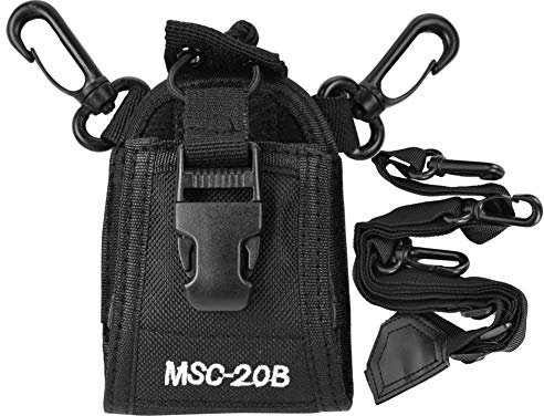 Qinlorgo Custodia universale per walkie-talkie - con tracolla regolabile, Custodia porta radio portatile multifunzione per radio bidirezionale Kenwood/Motorola/HYT (Nero)