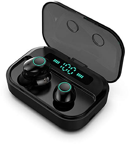Ruihua - Auriculares inalámbricos Bluetooth V5.0, Auriculares Bluetooth TWS estéreo, Pantalla LED, cancelación de Ruido, IPX7 Resistente al Agua, micrófono Integrado