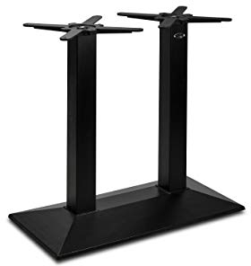 Dublino Premium Doppel-Tischgestell - PJ7069 | schwarz | Höhe 71 cm | Bodenplatte 80×40 cm | max. Tischplattengröße 160x80 cm | Ideal für Esstische