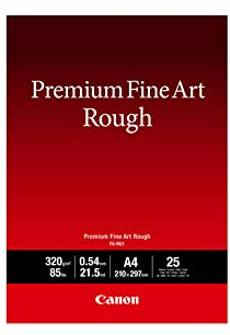 Canon FA-SM1 Premium Fine Art Rough Fotopapier - DIN A3, 25 Blatt (320 g/qm) für Tintenstrahldrucker, 4562C003, Schwarz