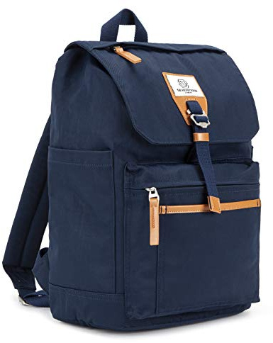 SEVENTEEN LONDON – Moderner und stilvoller ‘Fulham’ Rucksack mit einem klassischen gefalteten Design – perfekt für 15-Zoll-Laptops