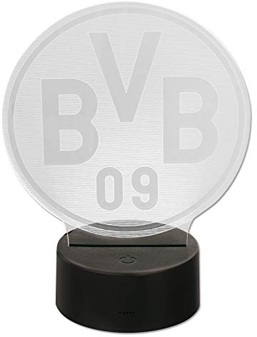 Borussia Dortmund Unisex Bvb-logolampe Dekoration, schwarzgelb, Einheitsgröße EU