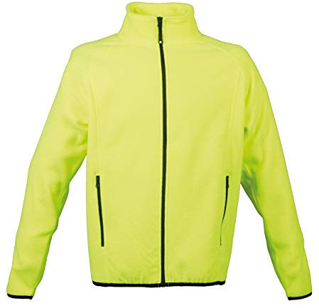 JRC Metz Man 993089 Felpa in Pile antipilling da Uomo 100% Poliestere Chiusura Zip Tasche Laterali Giallo Fluo (3XL)