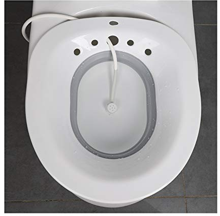 2Pcs Bidet Bidetbecken,Faltbar Bidetschüssel Sitzbadewanne Sitzbäder, Sitzbad, Bidet Einsatz Toiletteneinsatz (Color : F)