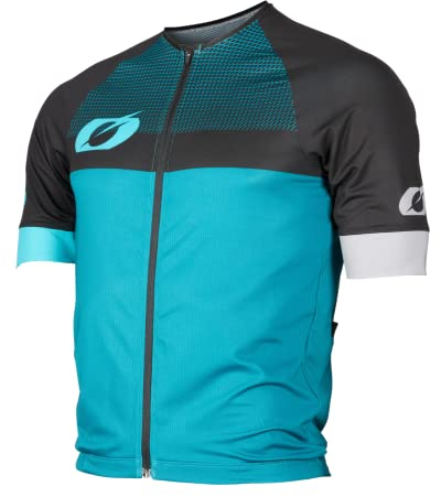 O´NEAL Mountainbike Trikot Aerial Jersey Split V.23 I Fahrradshirt Herren & Damen I MX DH FR MTB Trikot I Superleichtes Jersey mit viel Bewegungsfreiheit | Petrol Schwarz | Größe L