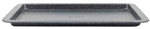 Salter BW07033EU7 Megastone Palladium Collection Bandeja para hornear de acero al carbono, revestimiento antiadherente, limpieza fácil, apta para hornos, sin PFOA, 37 cm, negra