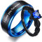 VNOX Paar Ringe Set Edelstahl mit Gravur Wolframstahl Herrenring Blau Hochzeitsring mit Zirkon Personalisiert Freundschaftsringe Partnerringe mit Graviert für Männer Frauen