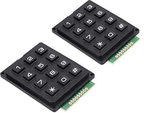 Whisverse 2Pcs Switch Keyboard Keypad Modul ABS Kunststofftasten 3X4 12 Tasten Membranschalter DIY Kit für