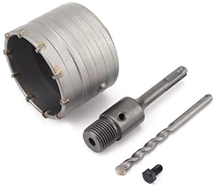 80mm SDS PLUS Concrete Cement Wall Hole Saw Cutter Drill Bits With 110mm Shank Stone Hole Opener Electric Hammer Adapter Tool