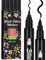 Gain-Art Black Fabric Pens - Dual-Tip Fabric Markers Pens Set, Non-Toxic, No Bleeding Fabric Paint Pens for Personalizing Shirts Bags Hats Canvas, and Textiles