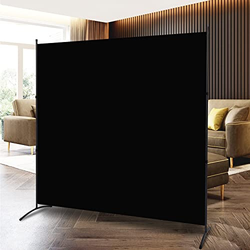 Raumteiler, einzelner Sichtschutz, 180 x 183 cm (H), großer Trennwand für Raumtrennung, verdickter Stoff, 1,8 m, Raumteiler, Wandschutz für Schlafzimmer, Büro, Schule, tragbare Raumteiler, Schwarz