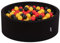 KiddyMoon Piscine À Balles pour Bébé Rond 90X30cm/300 Balles 7Cm Fosses À Boules Jouet Enfant, Belgique: Noir/Jaune/Rouge