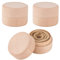 FINGERINSPIRE 3 Stück Mini Runde Holzkiste 48x35 mm Kleine Holzringbox Mit Leinen BurlyWood Ring Ohrring Schmuckschatulle DIY Holz Aufbewahrungsbehälter Fall Für Die Aufbewahrung von Heiratsanträgen
