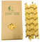 Lot de 100 pailles jetables en papier motif bambou jaune pour cocktail, jus, café