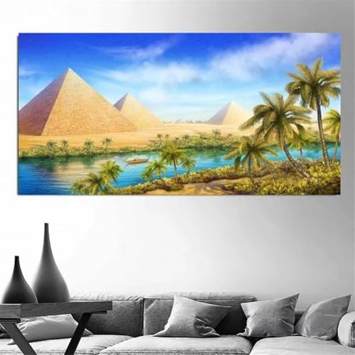 Diamond Painting Ägypten-Pyramide ,5D Diamond Painting Groß 40x80cm, Diamant Painting Bilder Erwachsene Malen nach Zahlen DIY Diamant malerei Voll Square bohrer Set, daiment Painting, Deko, Gifts