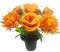 Rose Artificial Flowers in Grave Flower Pots – UV Resistant, Realistic, Long-Lasting Design for Cemetery Decorations, Grave Displays, Home & Garden Memorial Arrangements (Orange & Ivory)