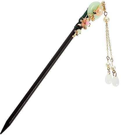 EXCEART Quaste Haarnadel Qipao Haarschmuck Japanische Haarnadel Baumelnde Haaraccessoires Japanische Haarspangen Braut Haarspange Haarschmuck Für Mädchen Damen Jade Hanfu Japanischer Stil