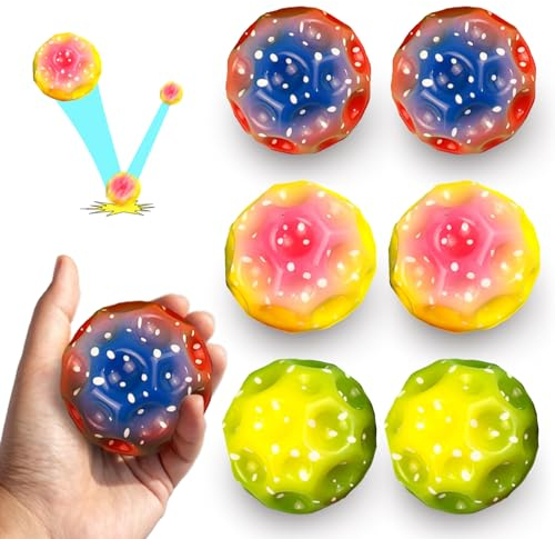 Lonimia Bounce Ball,6pcs zufällige Farbe Moon Ball,Kleiner Wasserball,7cm,Badestrandspielzeug,zum Werfen,Wasserspiele am Trampolin Spielen,Lavaball,Bam Ball,Bouncing Ball,Blitzball