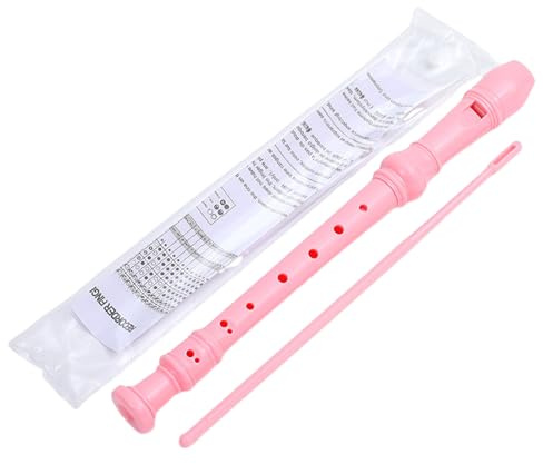 curfair Sopran Blockflöte Anfänger Flöte Instrument für Anfänger Deutscher Stil 8-Loch arbeitssparend Anfängerfreundlich mit starkem Klang Perfekt Kinder Studenten Rosa