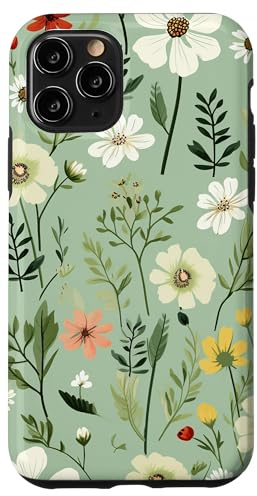 Sage Green Flower Wildflower Pattern Floral Case for iPhone 11 Pro