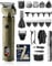 Upgraded Hair Clippers & Beard Trimmer with LED for Men, 7 in 1 Kit, T-Blade Rechargeable Shavers for Nose Ear Body Face, Retro Beard Trimmer Kit Style with Silent Technology for Men's Gift