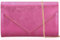 MOJISOLO Clutch aus PU-Leder für Damen, Abendtasche, Handtasche, Abschlussball, Hochzeit, Party, Falttasche, Knallpink (Hot Pink)