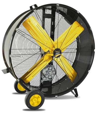 Garland TURBO 36C-V23 - Ventilador industrial de suelo 490W, 336 m³/min, 91 cm, transmisión por correa, con ruedas
