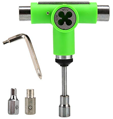 Skateboard-Werkzeug, Roller-Skate-Roller, verstellbarer T-Schraubenschlüssel, langes Brett, Reparaturwerkzeug, L für Kopfschlüssel, Schraubendreher, Skateboard-Werkzeug