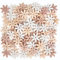 Logbuch-Verlag 72 kleine Streuteile Blumen Blüten zum Streuen aus Holz Tischdeko Natur braun weiß beige 4 cm