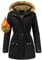UMIPUBO Manteau Femme Hiver Parka Manteaux Imperméable Chaud Veste à Capuche Polaire Doublure Blouson avec Zippé Longue Outercoat(Noir,S)