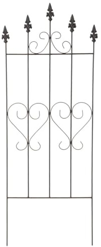 Rankgitter aus Eisen Blumenranken Gitter 100 cm - Robuste Kletterhilfe und dekorative Rankhilfe für Outdoor Balkon und Garten - Steckzaun ideal für Rosen, Tomaten und Kletterpflanzen in Schwarz