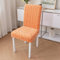 GIBZ Plüsch Fell Jacquard Stretch Stuhlhussen für Esszimmerstühle 4er Set Stuhlbezug Weicher Dicker Waschbarer Sitzschutz, Orange