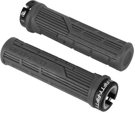 FIFTY-FIFTY MTB Griffe, Einzelne Lock-on Fahrradgriffe Mountainbike, Weiche und Bequeme Fahrrad Griffe/lenkergriffe, rutschfeste Fahrrad Lenkergriffe für All Mountain, Enduro, Downhill (Grau)