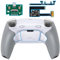 eXtremeRate RISE Plus MAX Remap Kit für ps5 Controller BDM-010/020, Custom Gummiert Griff Rückgehäuse & Programmierbare Back Paddles & Clicky Trigger Stops Kit für ps5 Controller–Weiß Grau