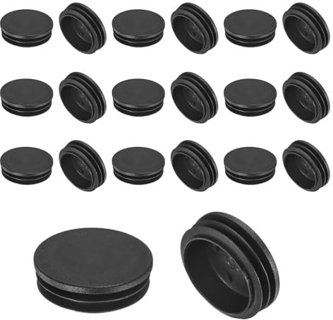 M METERXITY 20-Pack Round Plastic Hole Plugs, 1.97 (50mm) Plastic Tubing End Caps for Patio/Chairs/Fences, Metal Tubing Leg Cap, Furniture Pipe Insert Sliders Glides