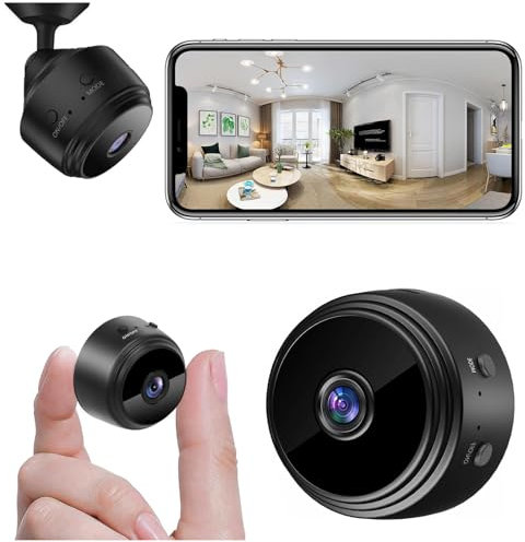 SNZ Mini Kamera, 1080P HD WLAN Überwachungskamera Innen Live Übertragung Handy APP Für WiFi Camera Indoor Mit Akku Kompakte Sicherheitskamera mit Bewegungsmelder für Startseite Büro Sicherheit