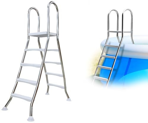 AIBOTY Scaletta per Piscina Fuori Terra con Gradini Bifacciali per Impieghi Gravosi, Scaletta per Piscina Fuori Terra, Scaletta per Piscina Fuori Terra, Scale per Piscina, Carico 250kg