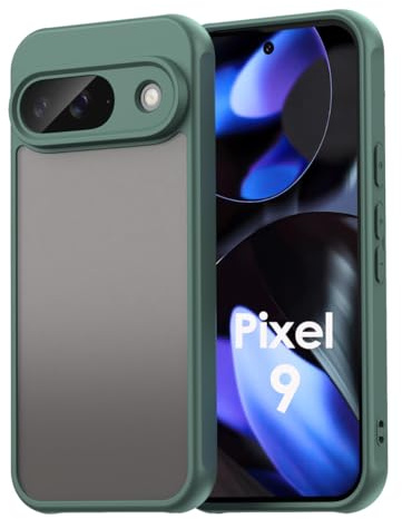 Hülle kompatibel mit Google Pixel 9 | Matte stoßfeste Handyhülle | Kratzfestes Bumper Case | Grün