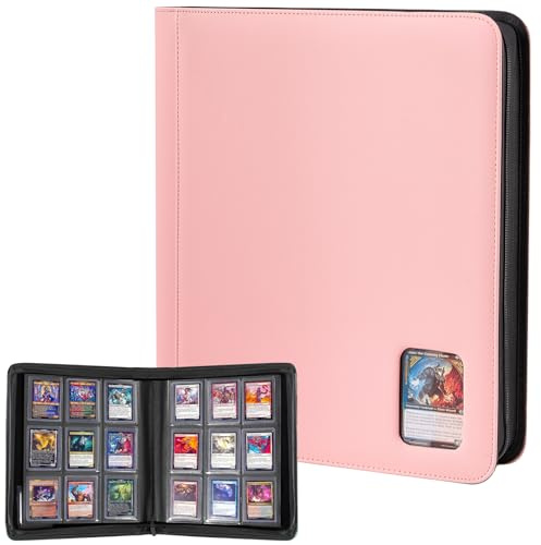 ProCase Top Loader Binder for Cards; Holds 324 Toploaders with 9 Pockets, Toploader Storage for Trading Cards or Sports Cards, Compatible with TCG, MTG in 3x4 Toploaders -Pink