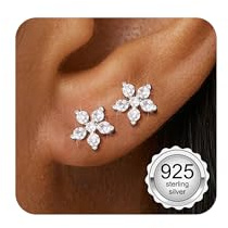 Adramata Ohrringe Silber 925 Klein Ohrringe Damen Mädchen Flatback Ohrstecker Silber 925 Hypoallergen Knorpel Ohrring Tragus Helix Piercings Gold Ohrringe Stecker