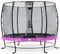 EXIT Toys Elegant Rundes Trampolin - ø305cm - Extra starker und Stabiler Rahmen - Mit Economy Sicherheitsnetz & Fußschutzsystem - Rostfrei - Wasserbeständig - Einfache Montage - Lila