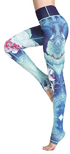 FLYILY Leggings d'entraînement pour Femmes Pantalons de Yoga à Haute ,XL,Blue